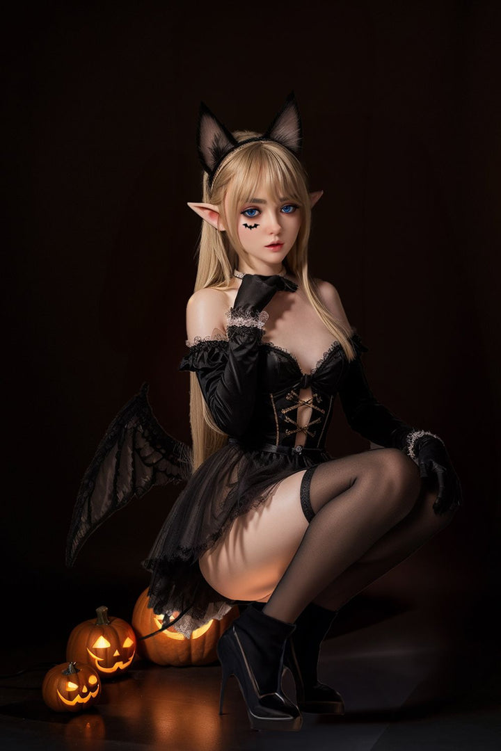 SY Doll | 150cm/4ft9 Flat Breasts Seductive Gothic Little Devil Halloween Realistic Full Silicone Sex Doll - Abigil