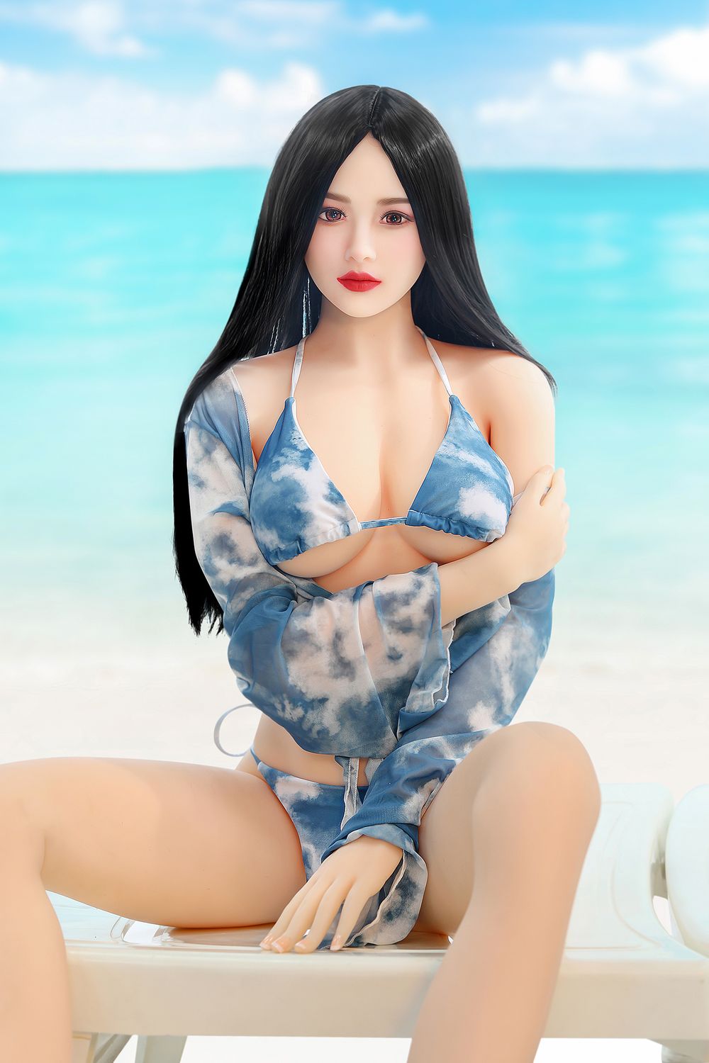 SY Doll | Asiatische 166 cm/5ft5 Strandbadeanzug Kleine Brüste Lebensechte TPE Sexpuppe - Lillia