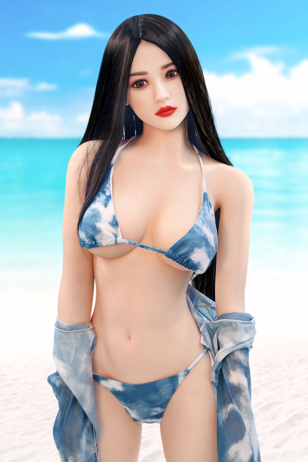 SY Doll | Asiatische 166 cm/5ft5 Strandbadeanzug Kleine Brüste Lebensechte TPE Sexpuppe - Lillia