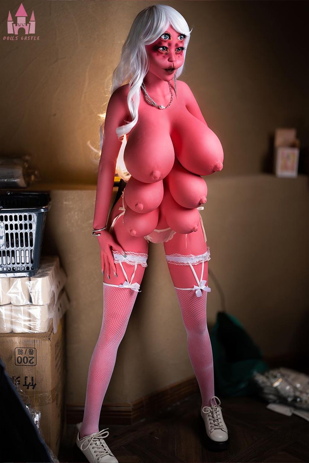 Dolls Castle | 162cm/5ft4 Big Breasts Four-Eyed Multibreasted Alien Realistic Full TPE Sex Doll - Riley (In Stock US)