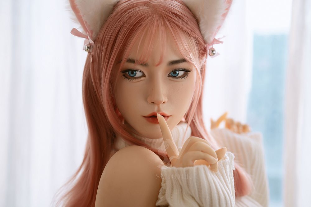 Asia 160cm/5ft3 Lovely Pink Hair Big Breast Lifelike Sex Doll - Natalie