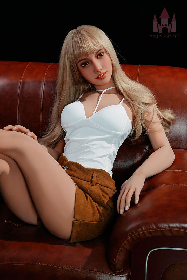 Dolls Castle | 163cm/5ft4 Small Breasts Charming Blonde Skinny Lifelike Full TPE Sex Doll - Leilani (In Stock US)