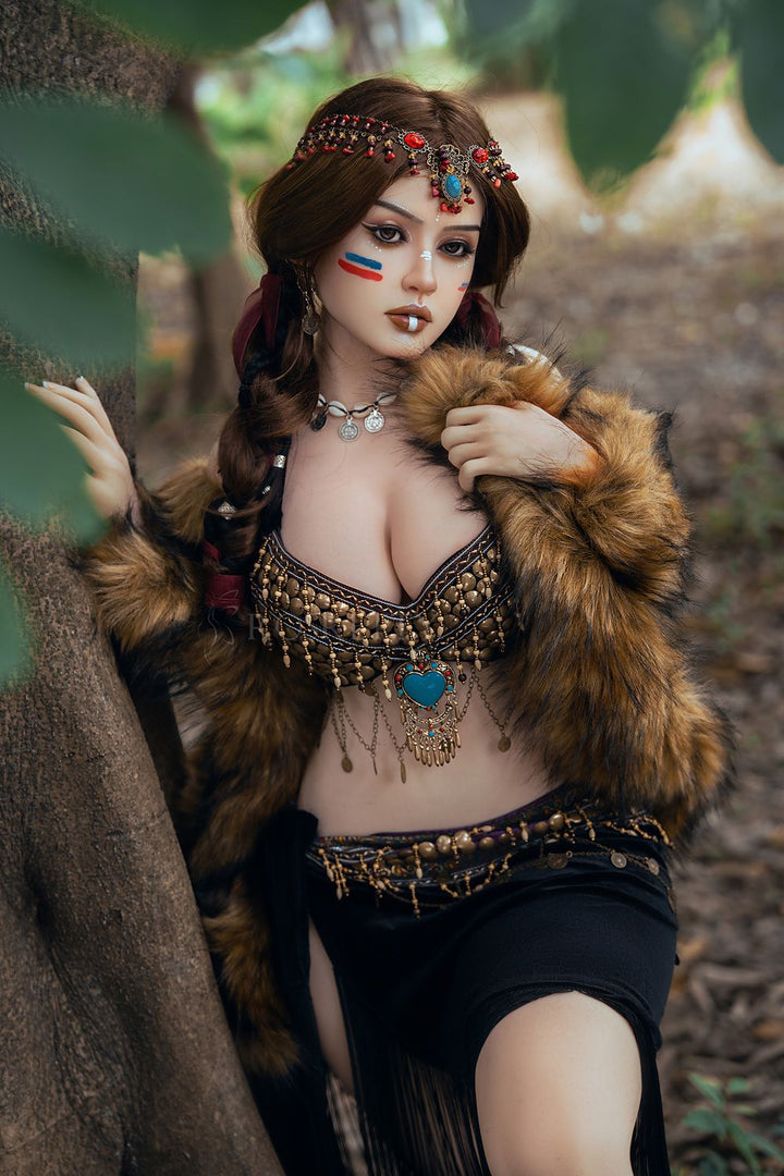 Rosretty Doll | 164cm/5ft5 Big Breasts Primitive Tribal Queen Wild Beauty Realistic Full Silicone Sex Doll - Frieda