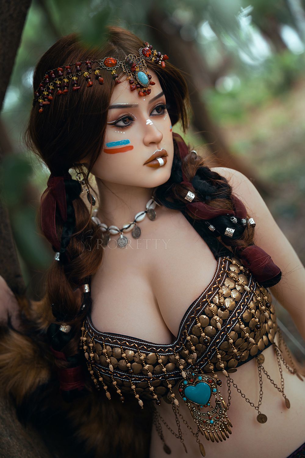 Rosretty Doll | 164cm/5ft5 Big Breasts Primitive Tribal Queen Wild Beauty Realistic Full Silicone Sex Doll - Frieda