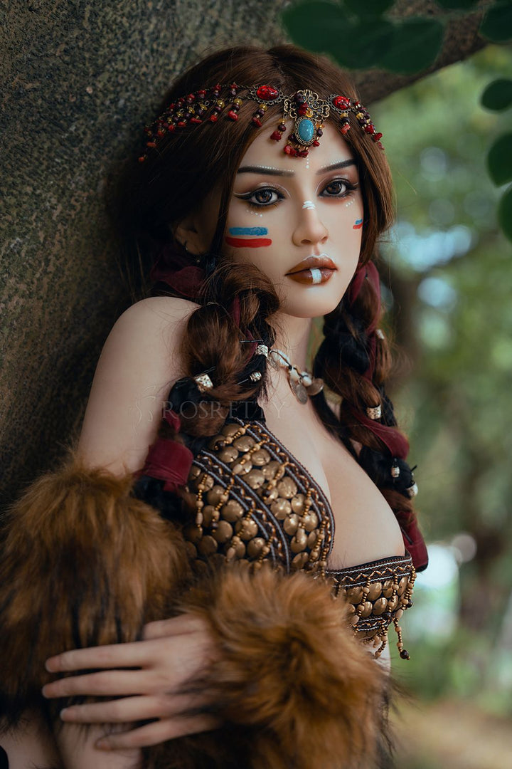 Rosretty Doll | 164cm/5ft5 Big Breasts Primitive Tribal Queen Wild Beauty Realistic Full Silicone Sex Doll - Frieda