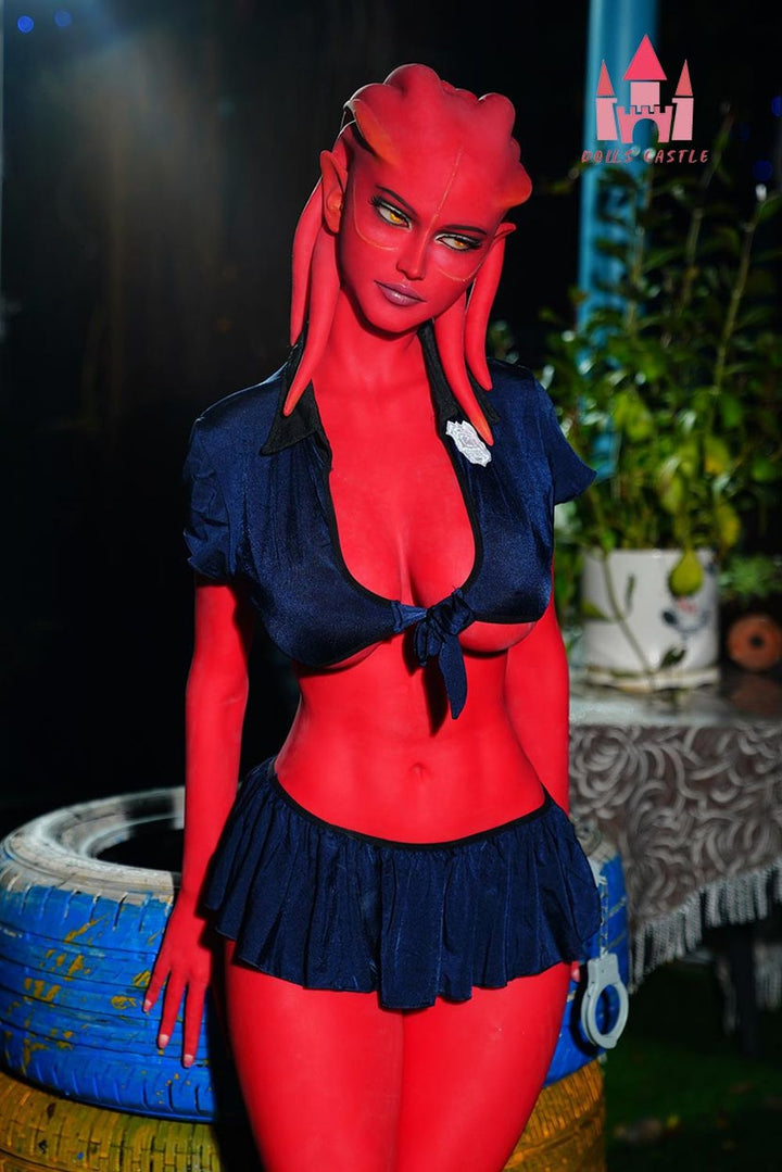 Dolls Castle | 160cm/5ft3 Small Breasts Red Alien Warrior Realistic Full TPE Sex Doll - Stella (In Stock US)