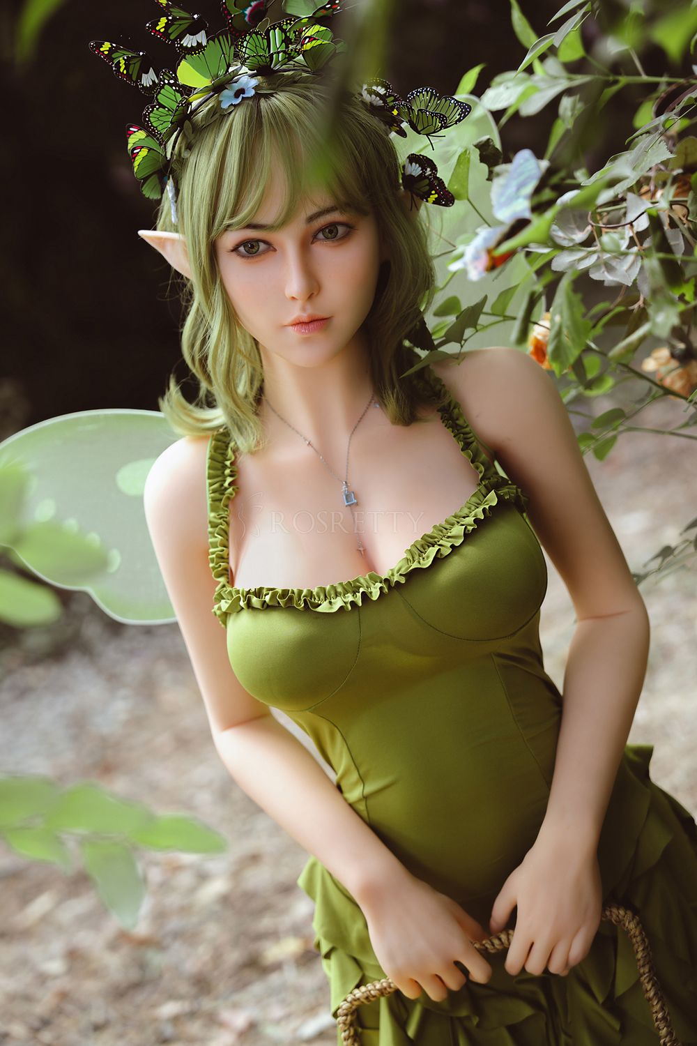 Rosretty Doll | 160cm/5ft3 Big Breasts Enchanted Forest Elf-Ears Green Fairy Realistic TPE Sex Doll - Lyra