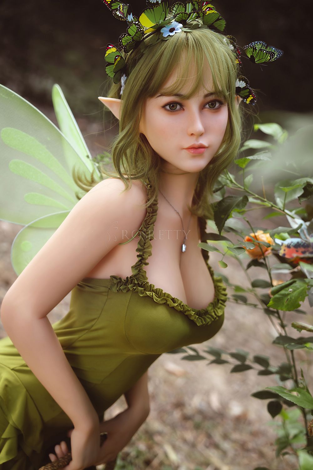 Rosretty Doll | 160cm/5ft3 Big Breasts Enchanted Forest Elf-Ears Green Fairy Realistic TPE Sex Doll - Lyra