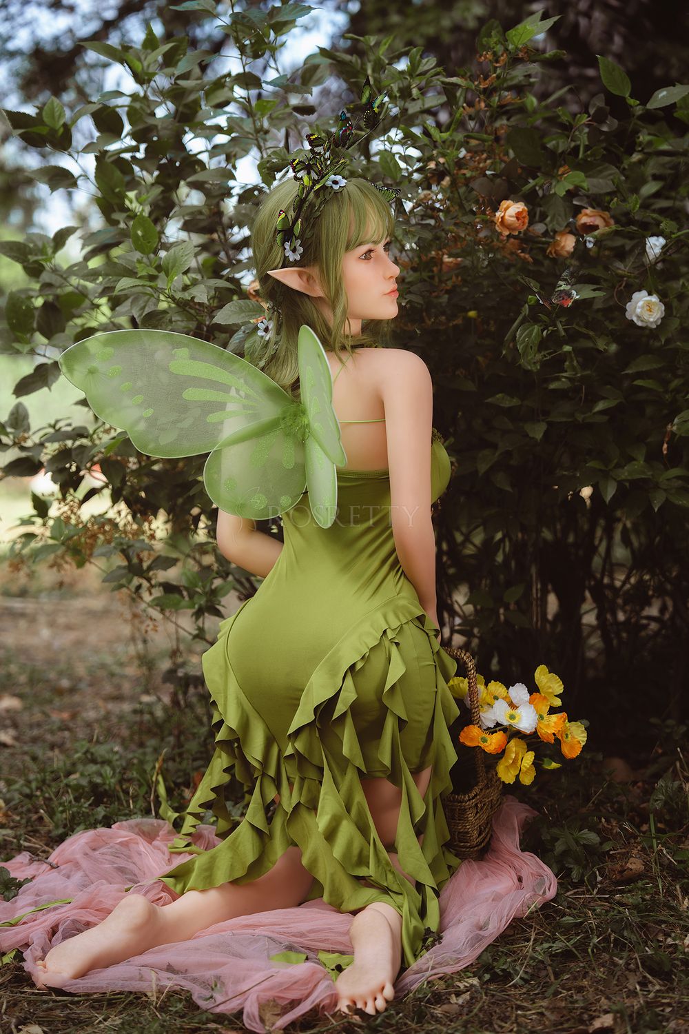 Rosretty Doll | 160cm/5ft3 Big Breasts Enchanted Forest Elf-Ears Green Fairy Realistic TPE Sex Doll - Lyra