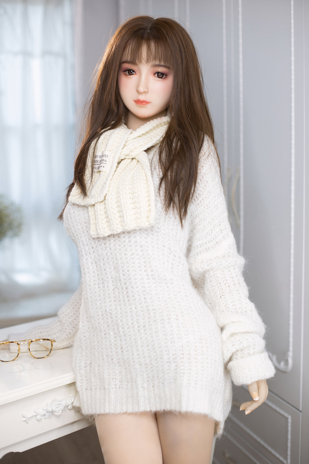 AIBEI |150cm/4ft11 Small Breast Silicone Head Doll - Odelia