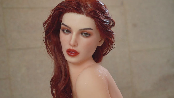 166cm Small Breasts Silicone Head Red Hair Adult Love Doll