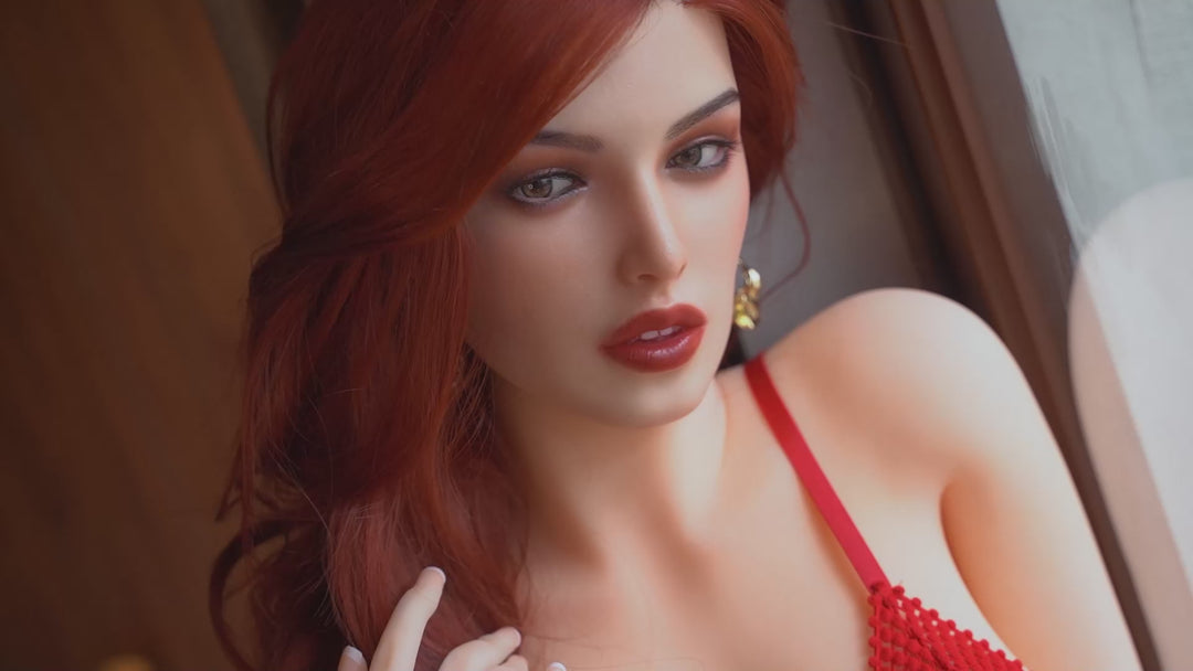 166cm Small Breasts Silicone Head Red Hair Adult Love Doll