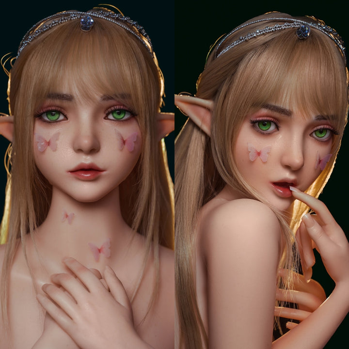 SY Movable Jaw Elf Ears Silicone Head Ophelia #M8