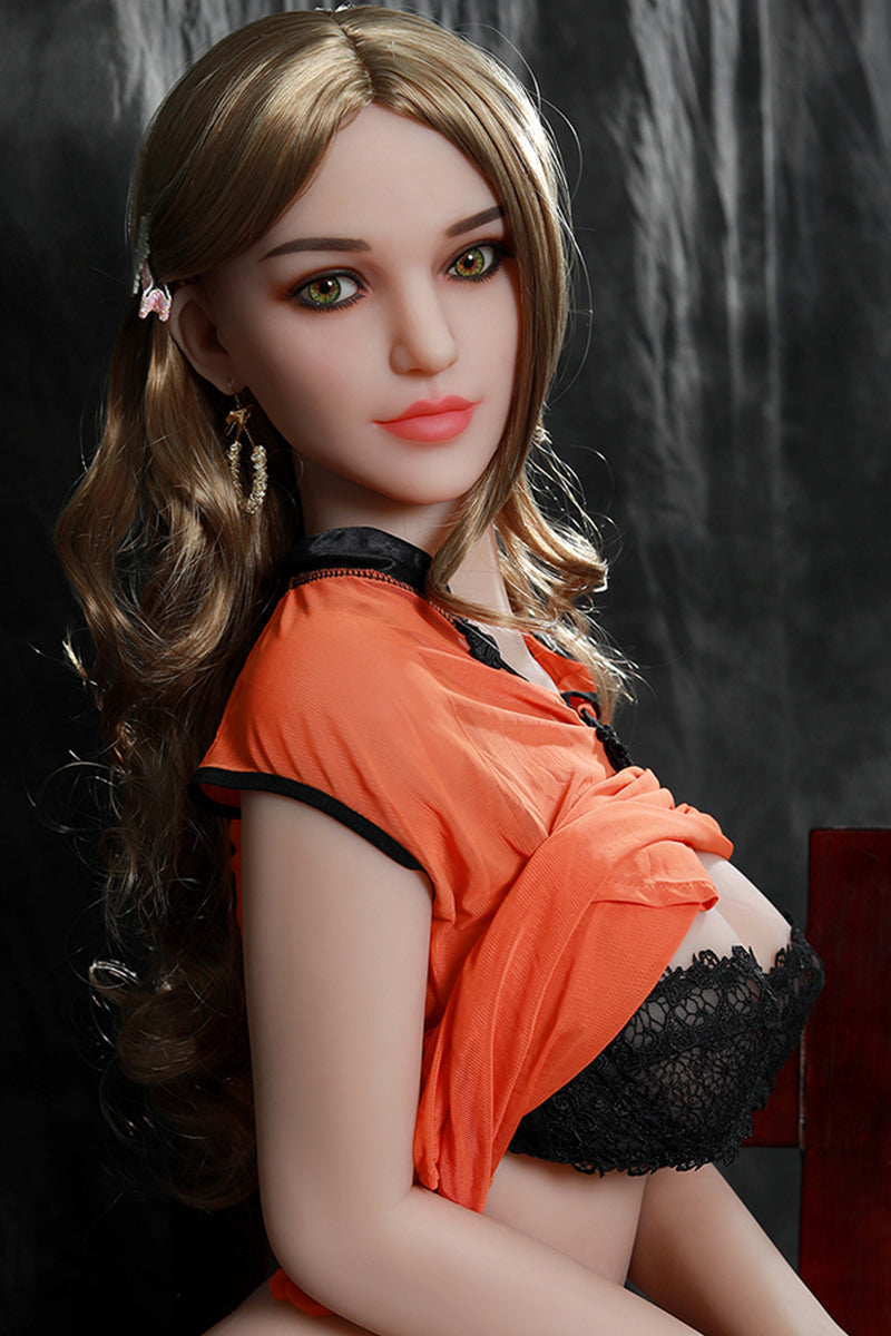 165cm (5ft6) Sweet Life-Like Sex Doll With Long Blonde Curly Hair - Luella