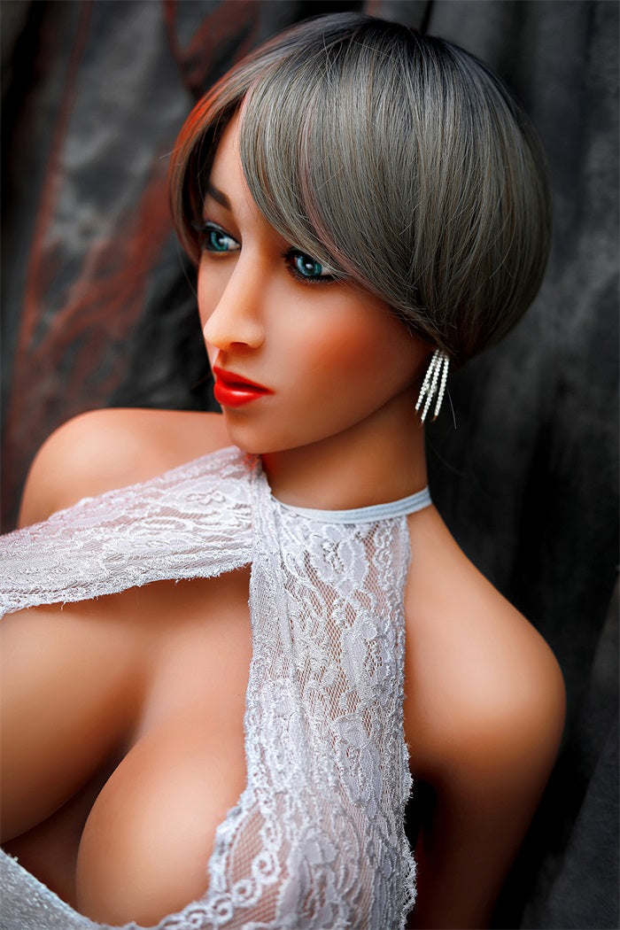 158cm (5ft2) Big Breast Life-Like Sex Doll With Gray Hair - Shelby