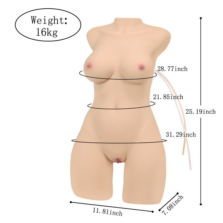 41 cm/16,1 Zoll Torso-Sexpuppe mit automatischer Vagina-Saugfunktion – Isabella (in den USA auf Lager)