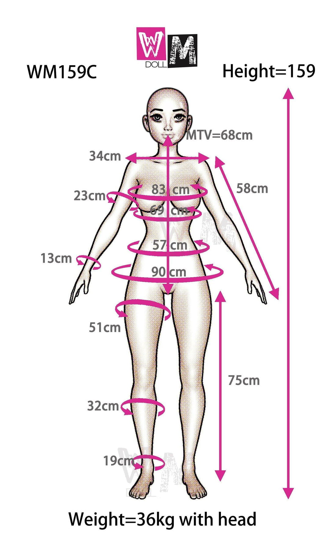 WM | 159 cm C-Körbchen Sexpuppe - Chika