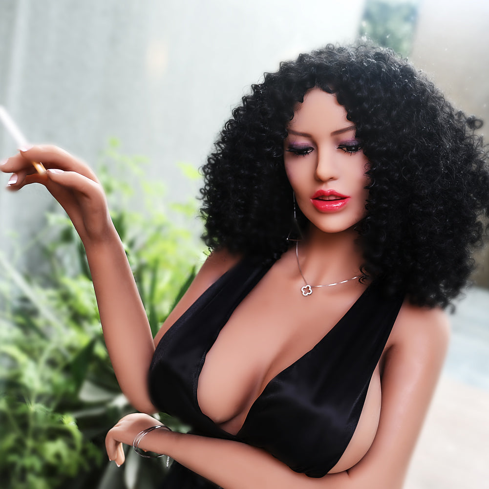 158cm (5ft2) Big Breasts Life-Like Sex Doll With Pretty Afro Hair - Erica