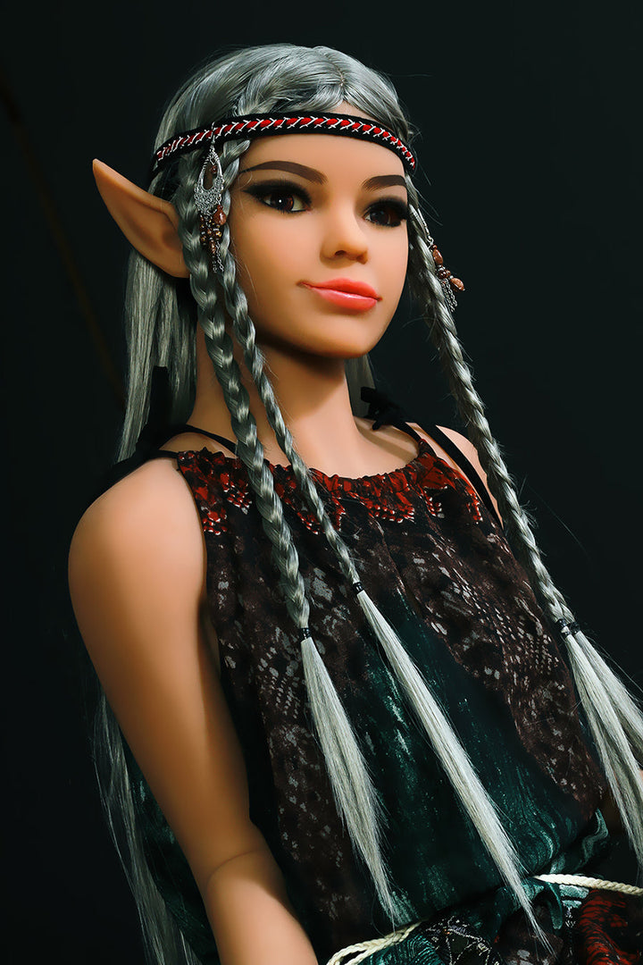 5ft1(155cm) Ultra  Flat Chest Elf Sex Doll With Gray Hair - Fontaine