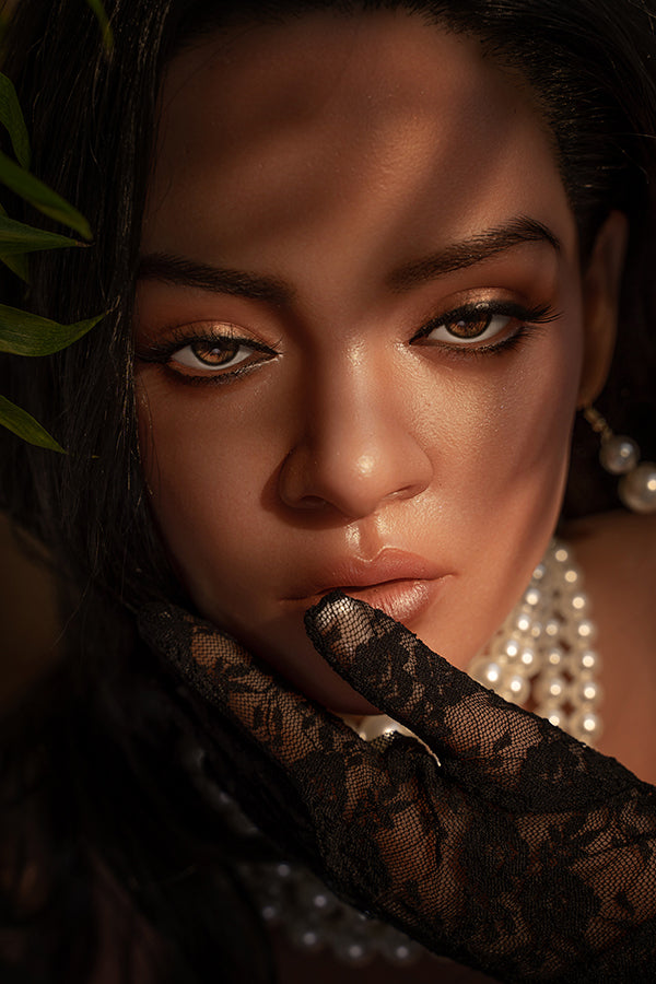 SY Doll | 166cm/5ft5 Ebony Skinny Silicone Head Sex Doll - Rihanna